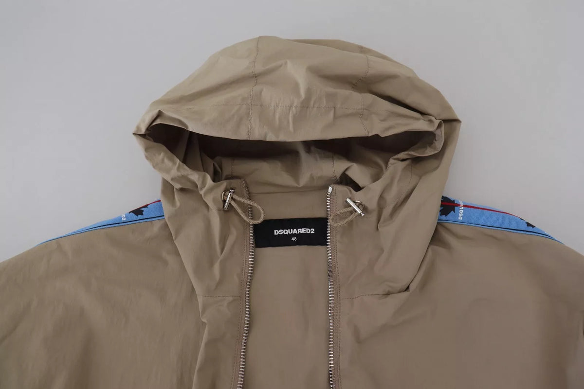 Veste zippée à capuche et manches marron et grises Dsquared²