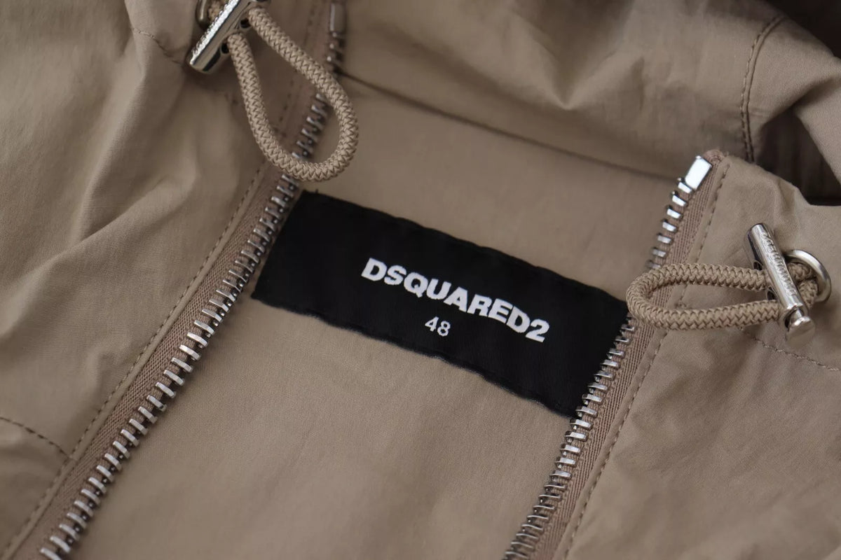 Veste zippée à capuche et manches marron et grises Dsquared²