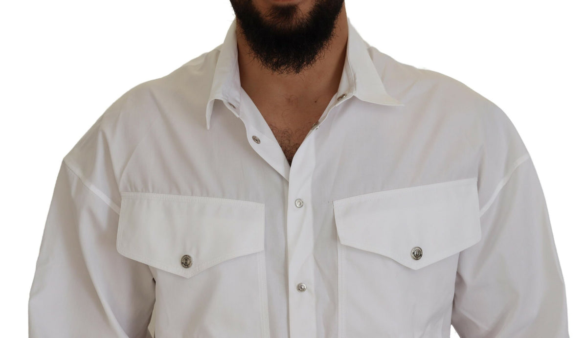 Veste décontractée à manches longues en coton blanc Dsquared² pour homme