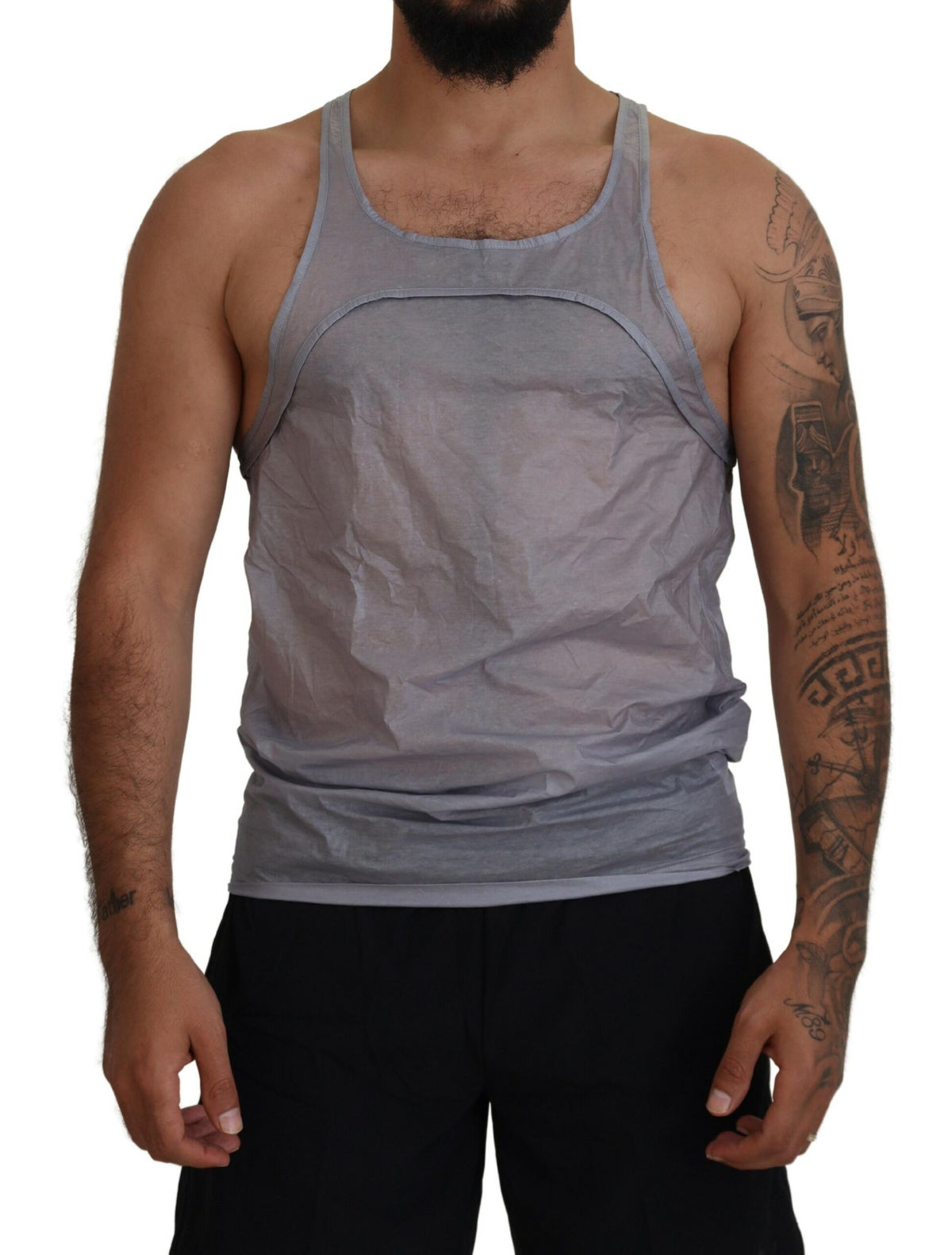 T-shirt sans manches en coton gris clair Dsquared² pour homme