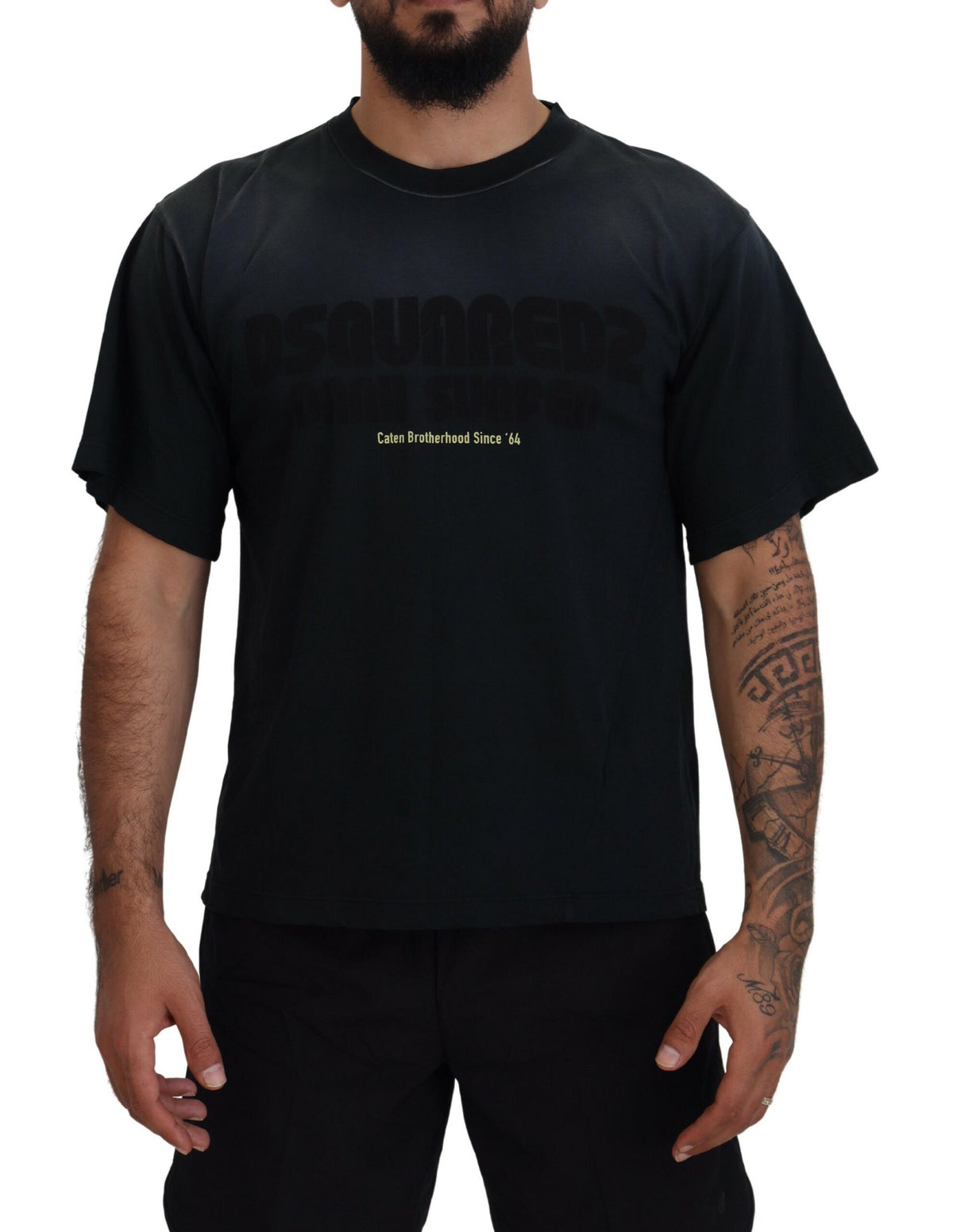 T-shirt ras du cou à manches courtes en coton noir Dsquared²