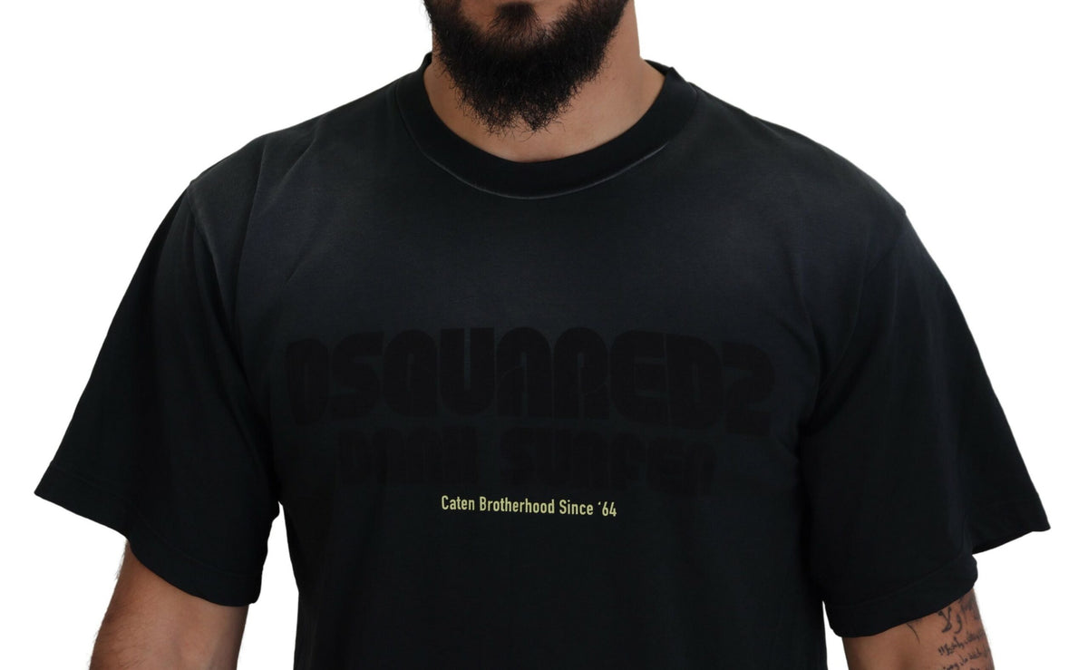 T-shirt ras du cou à manches courtes en coton noir Dsquared²