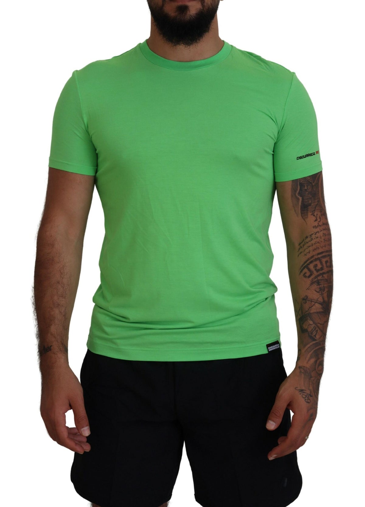 Camiseta de manga corta con cuello redondo y modal verde de Dsquared²