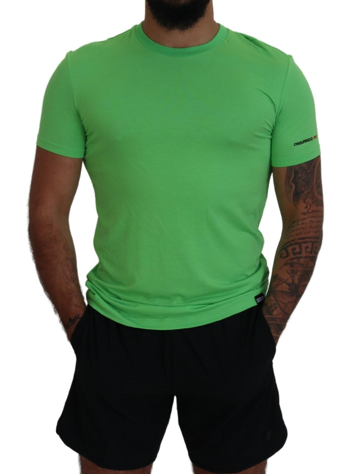 Camiseta de manga corta con cuello redondo y modal verde de Dsquared²