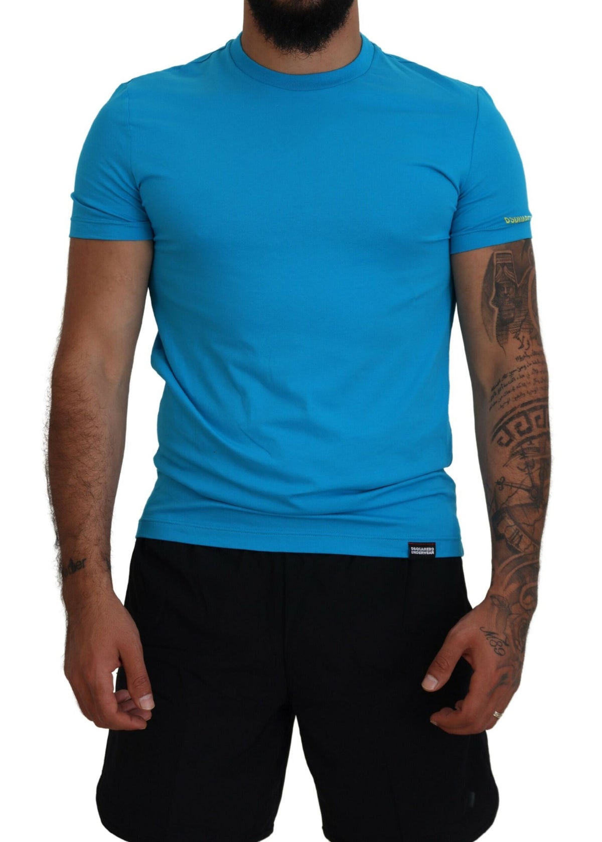 Camiseta de cuello redondo y manga corta en modal azul de Dsquared²