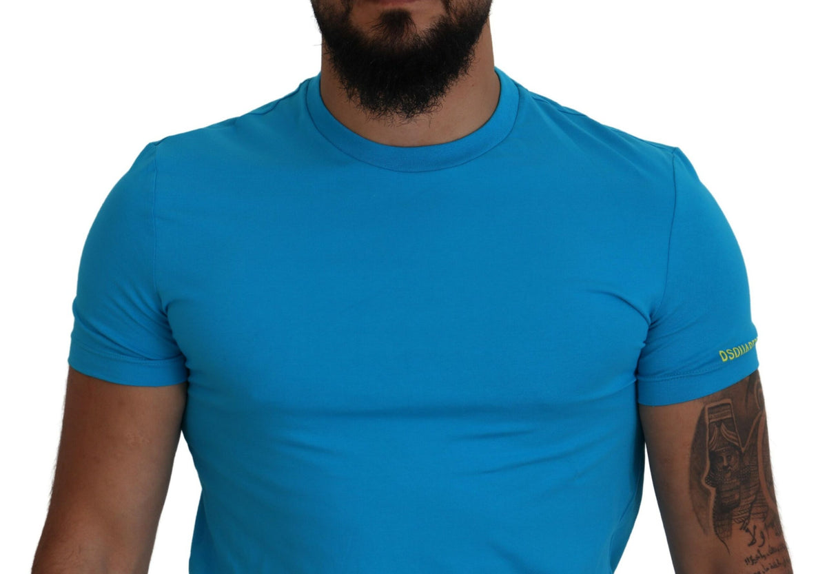 Camiseta de cuello redondo y manga corta en modal azul de Dsquared²