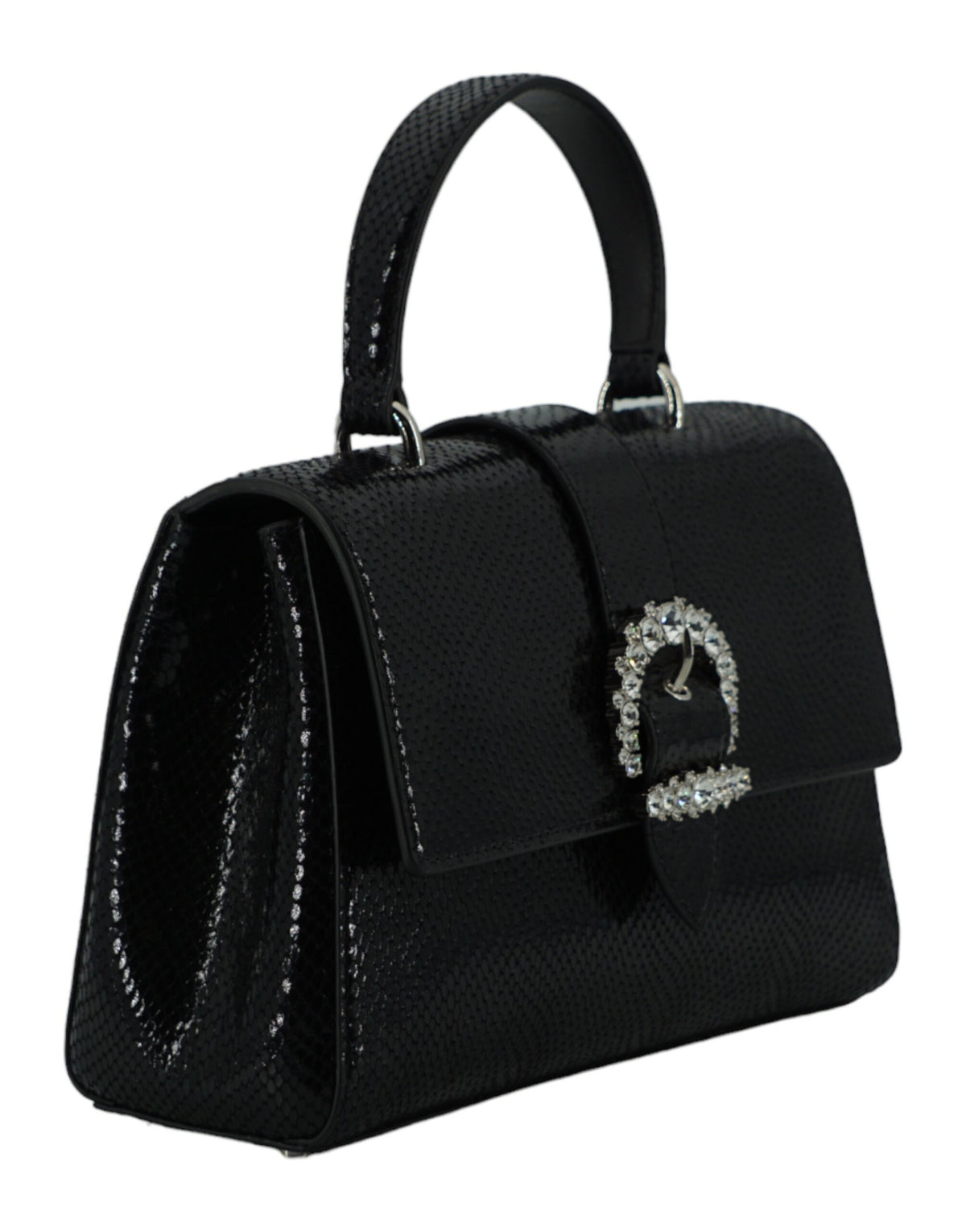 Bolso de hombro con asa superior de piel negra de Jimmy Choo