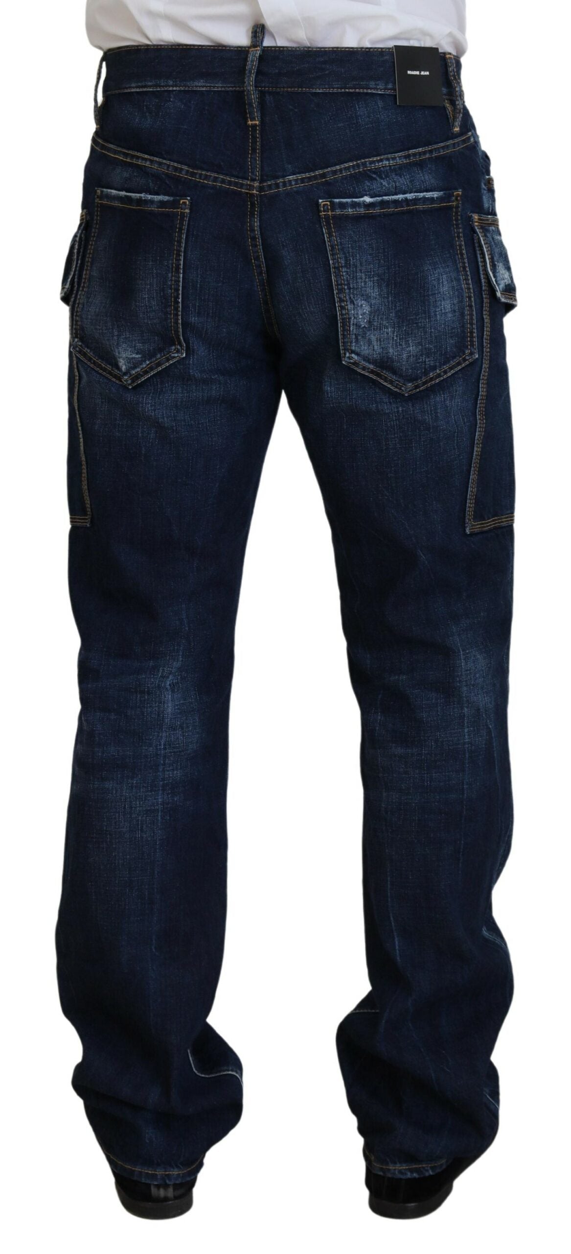 Jean cargo décontracté en coton délavé bleu Dsquared² pour homme