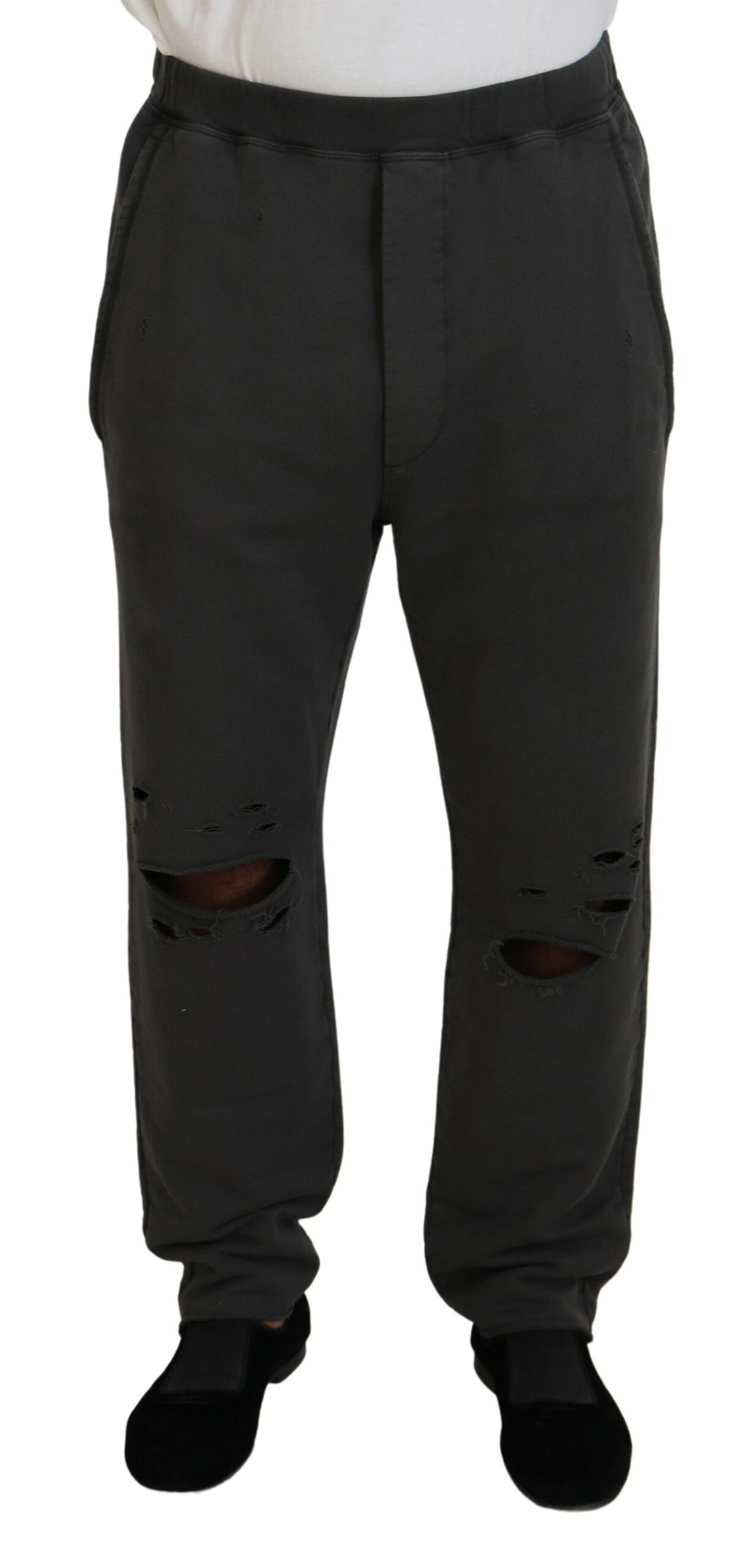 Pantalon décontracté en coton gris foncé pour homme Dsquared²