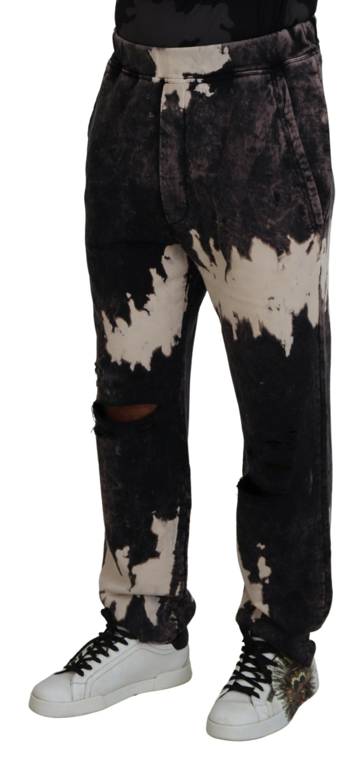 Pantalones de hombre con efecto tie dye lavado en gris de Dsquared²