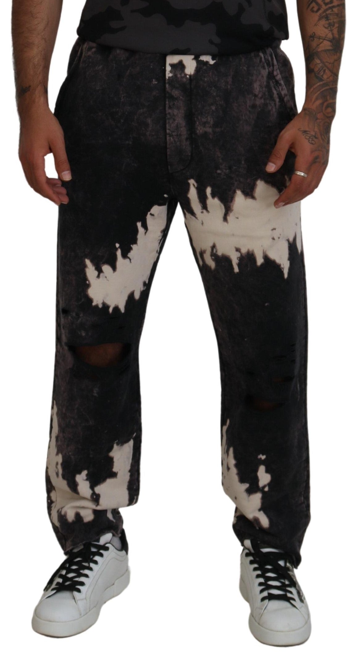 Pantalones de hombre con efecto tie dye lavado en gris de Dsquared²