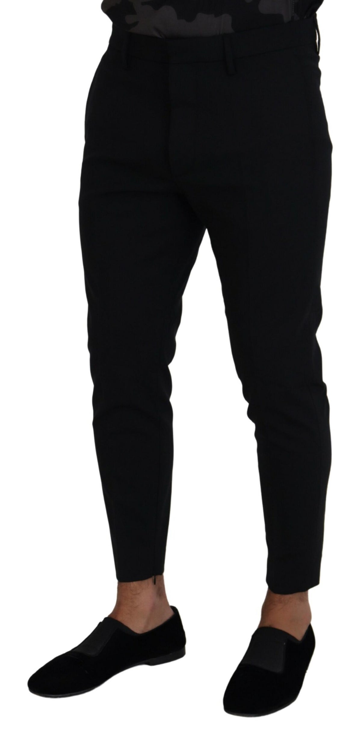 Pantalon slim fuselé en laine noire Dsquared² pour homme