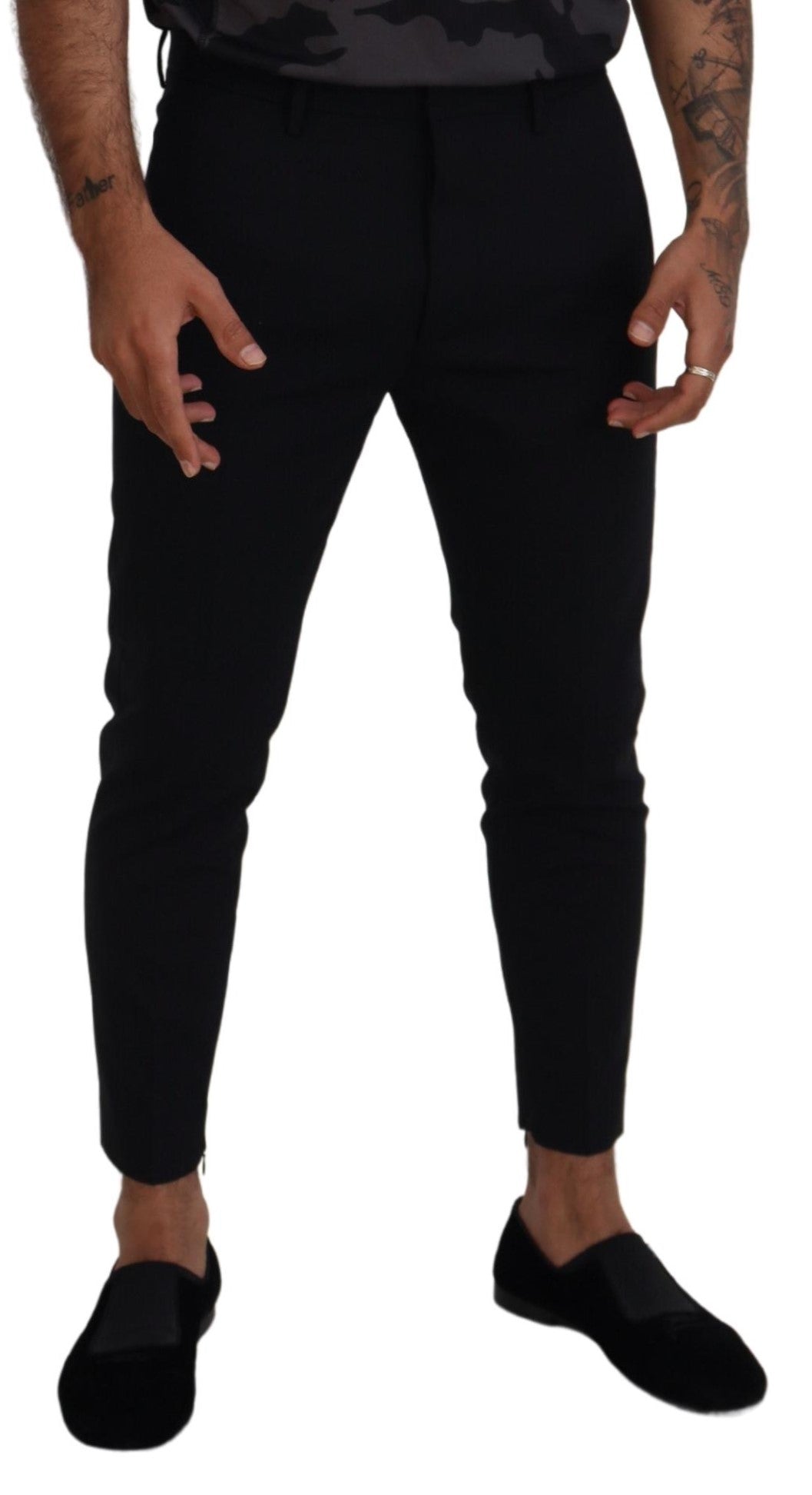 Pantalon slim fuselé en laine noire Dsquared² pour homme