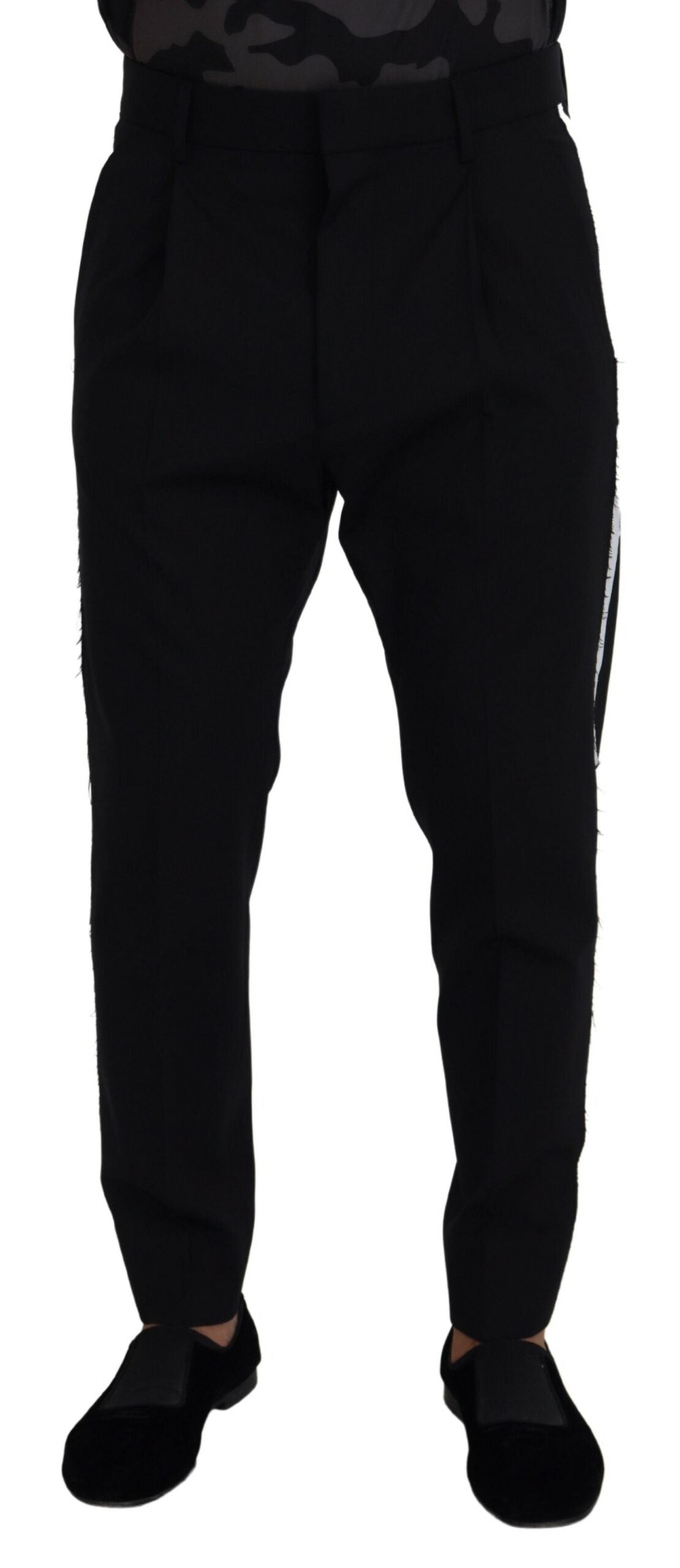 Pantalon fuselé en laine avec doublure blanche sur les côtés Dsquared²