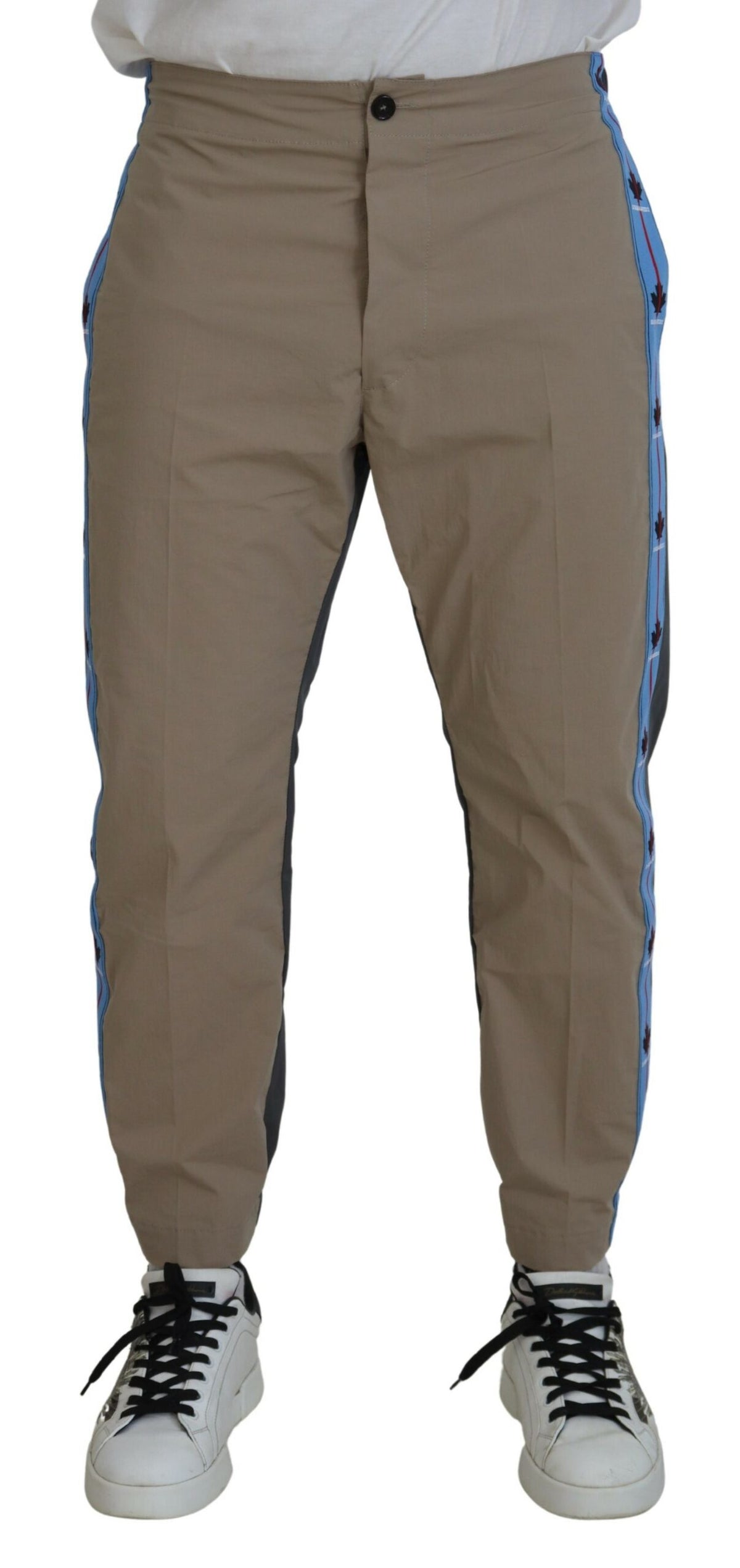 Pantalon décontracté pour homme en coton marron et gris bicolore Dsquared²