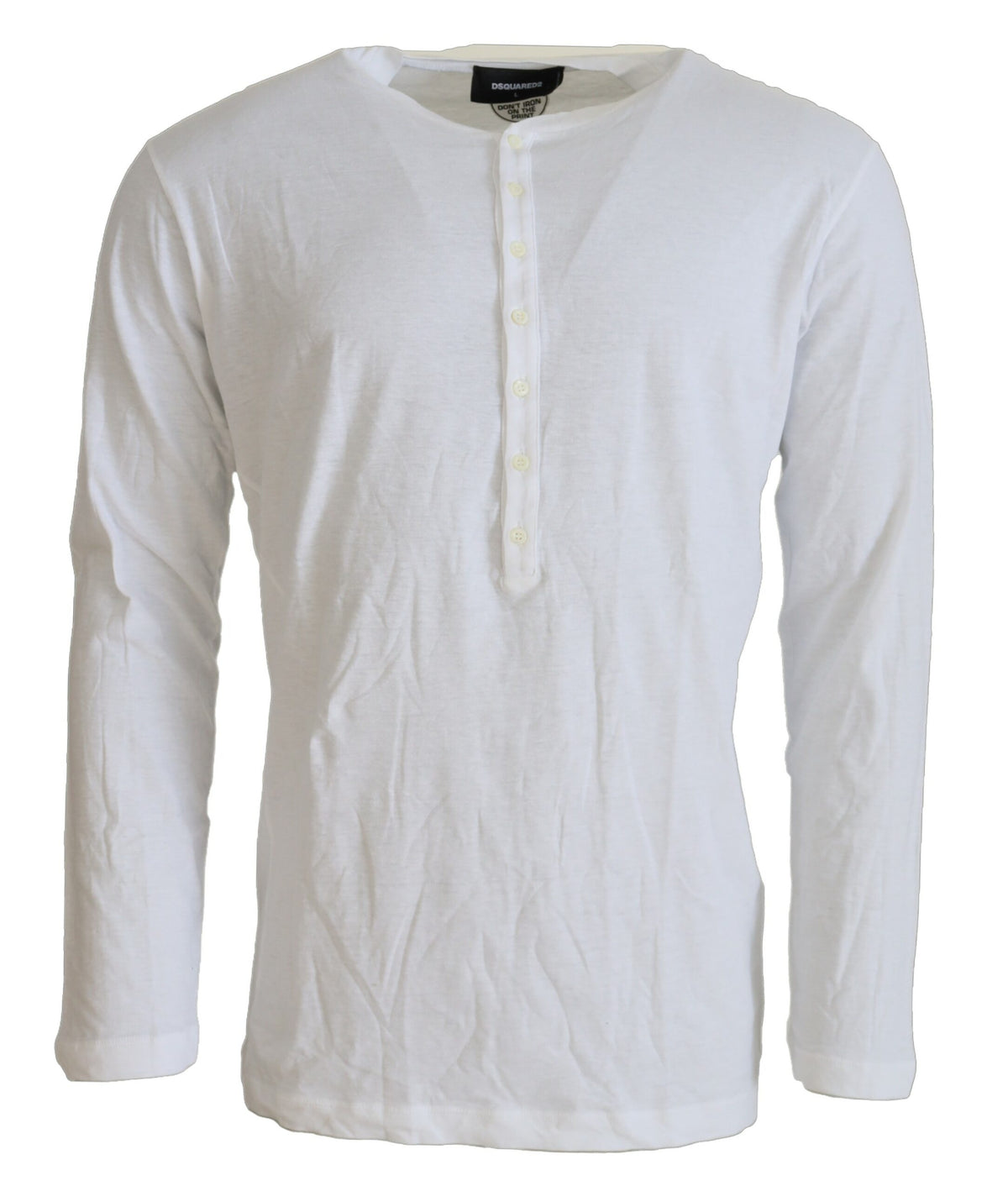 Pull à manches longues en coton et lin blanc Dsquared²