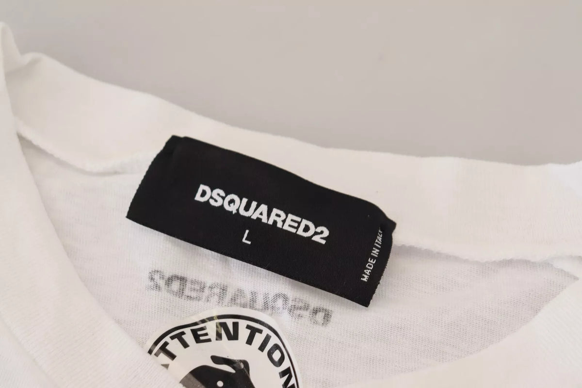 Suéter de manga larga de lino y algodón blanco de Dsquared²