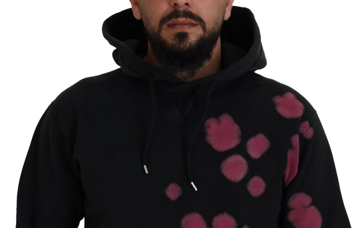 Sudadera con capucha y efecto tie-dye de algodón en color negro de Dsquared²