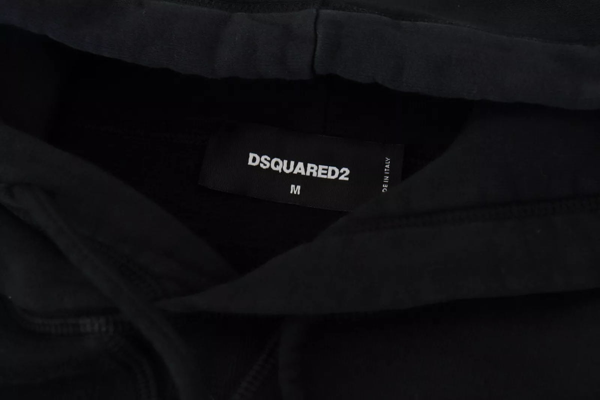 Sudadera con capucha y efecto tie-dye de algodón en color negro de Dsquared²