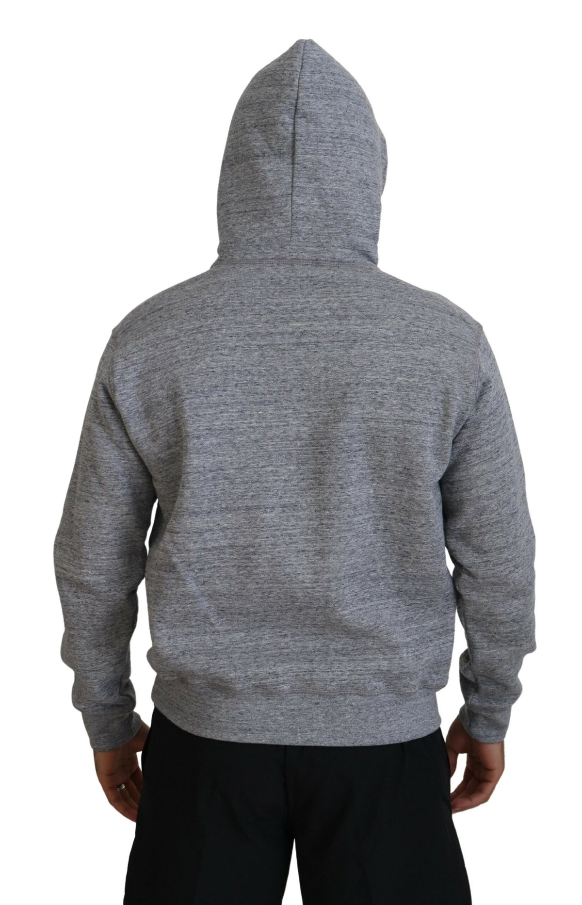 Pull à capuche imprimé en coton gris Dsquared² pour homme