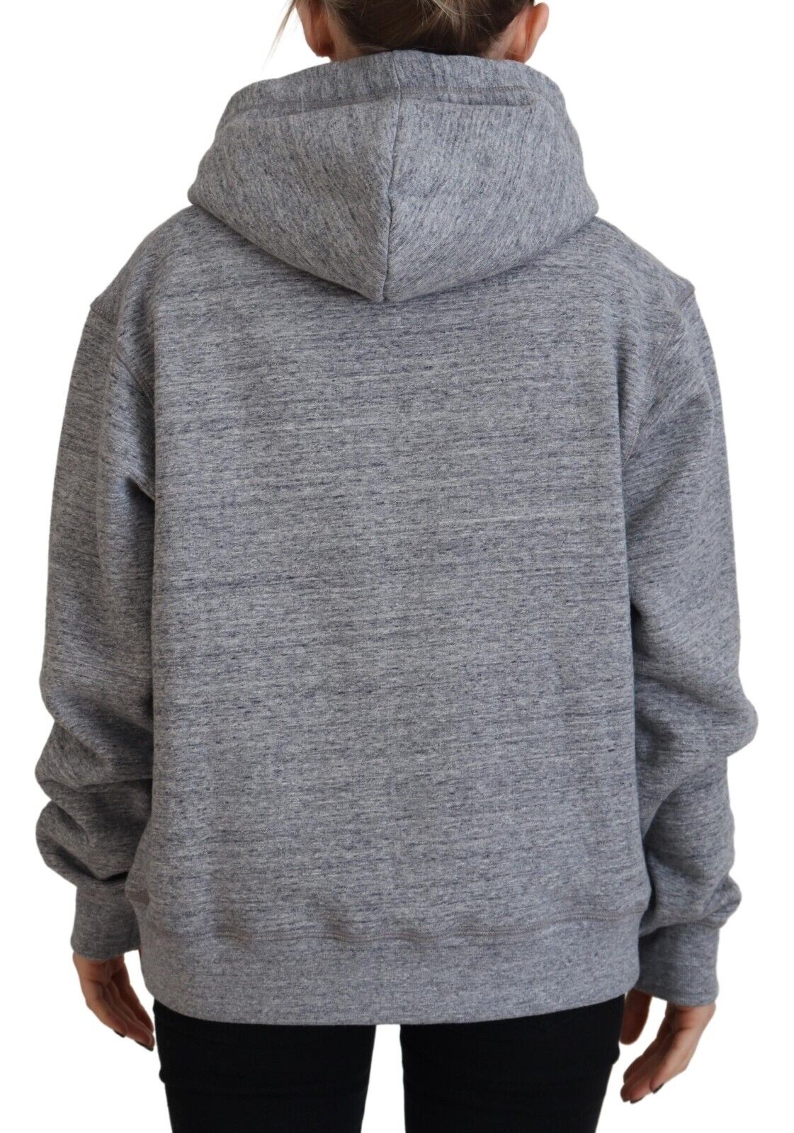 Pull à capuche et manches longues pour femme avec logo imprimé gris Dsquared²