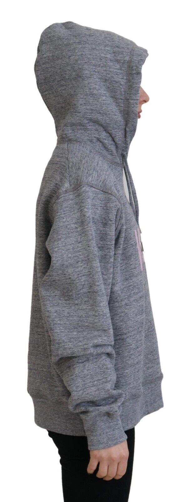 Pull à capuche et manches longues pour femme avec logo imprimé gris Dsquared²