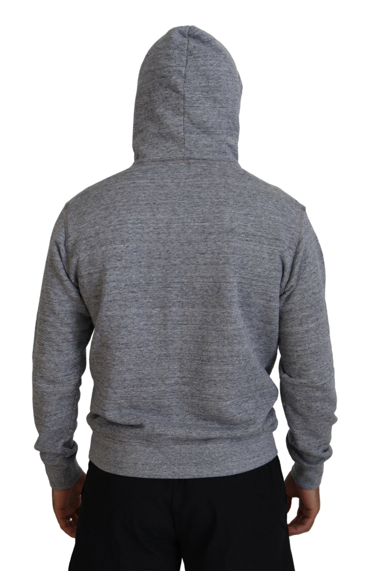 Pull à capuche en coton gris avec logo imprimé Dsquared² pour homme