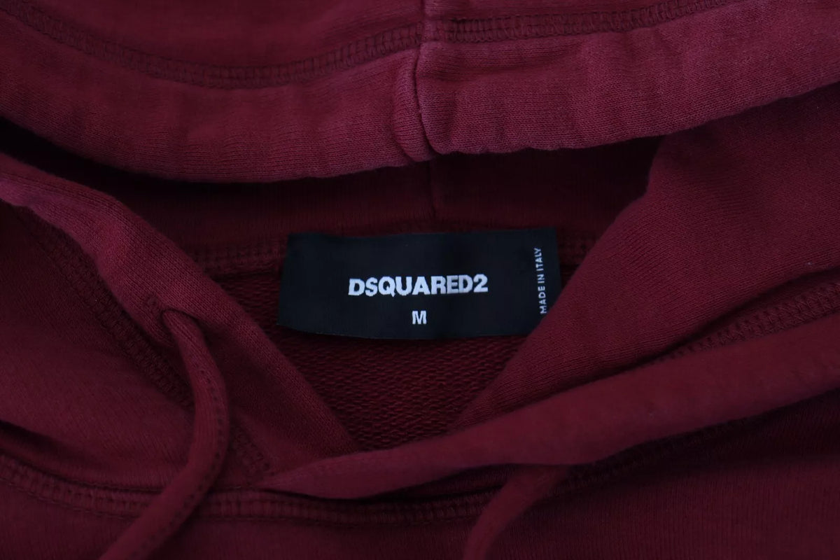 Pull à capuche imprimé en coton marron Dsquared²