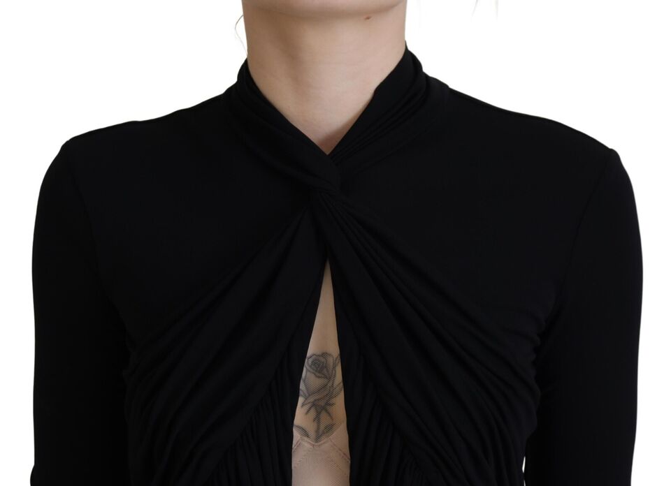 Robe courte à manches longues et découpes en viscose noire Dsquared²