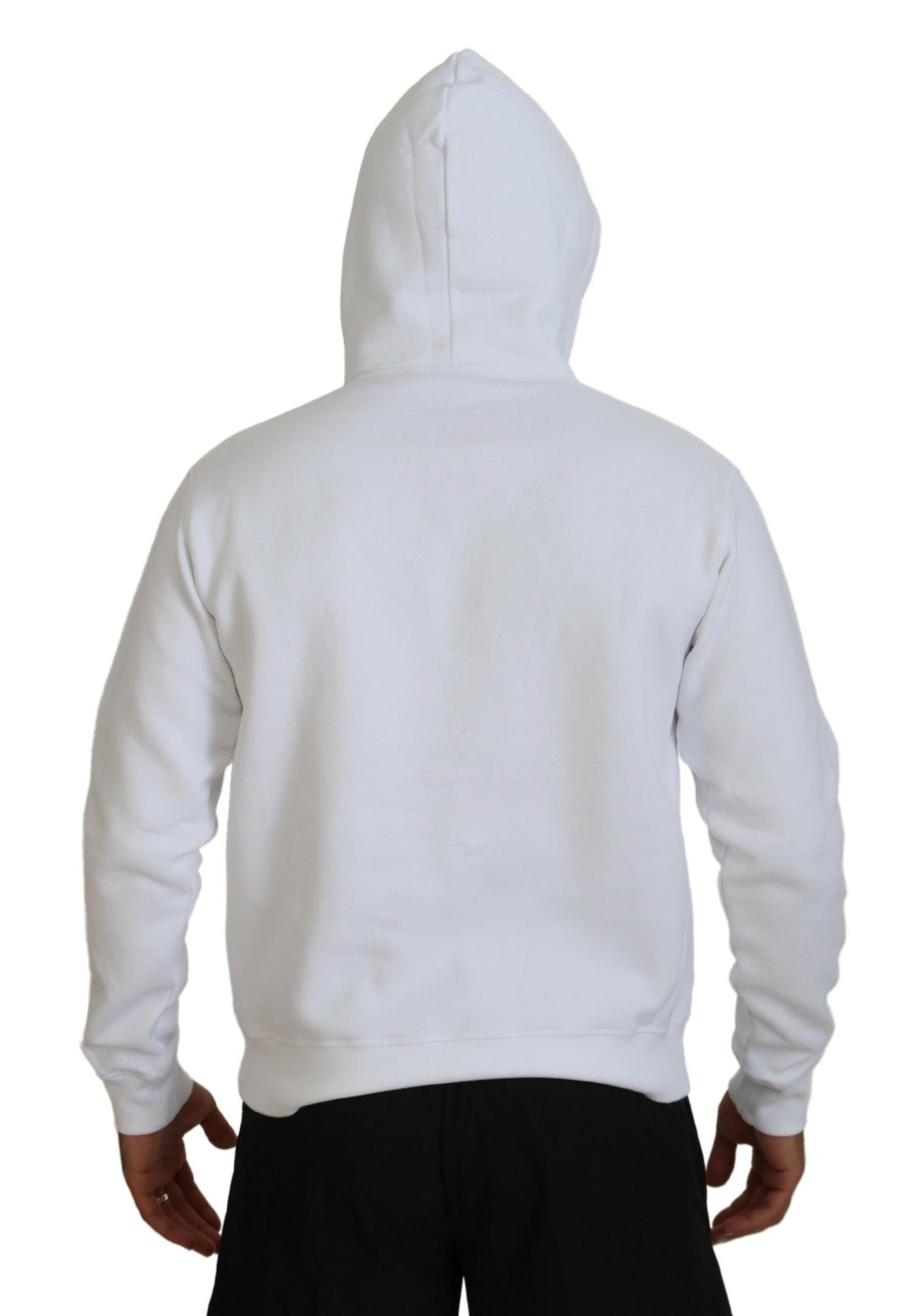 Pull à capuche imprimé en coton blanc Dsquared² pour homme