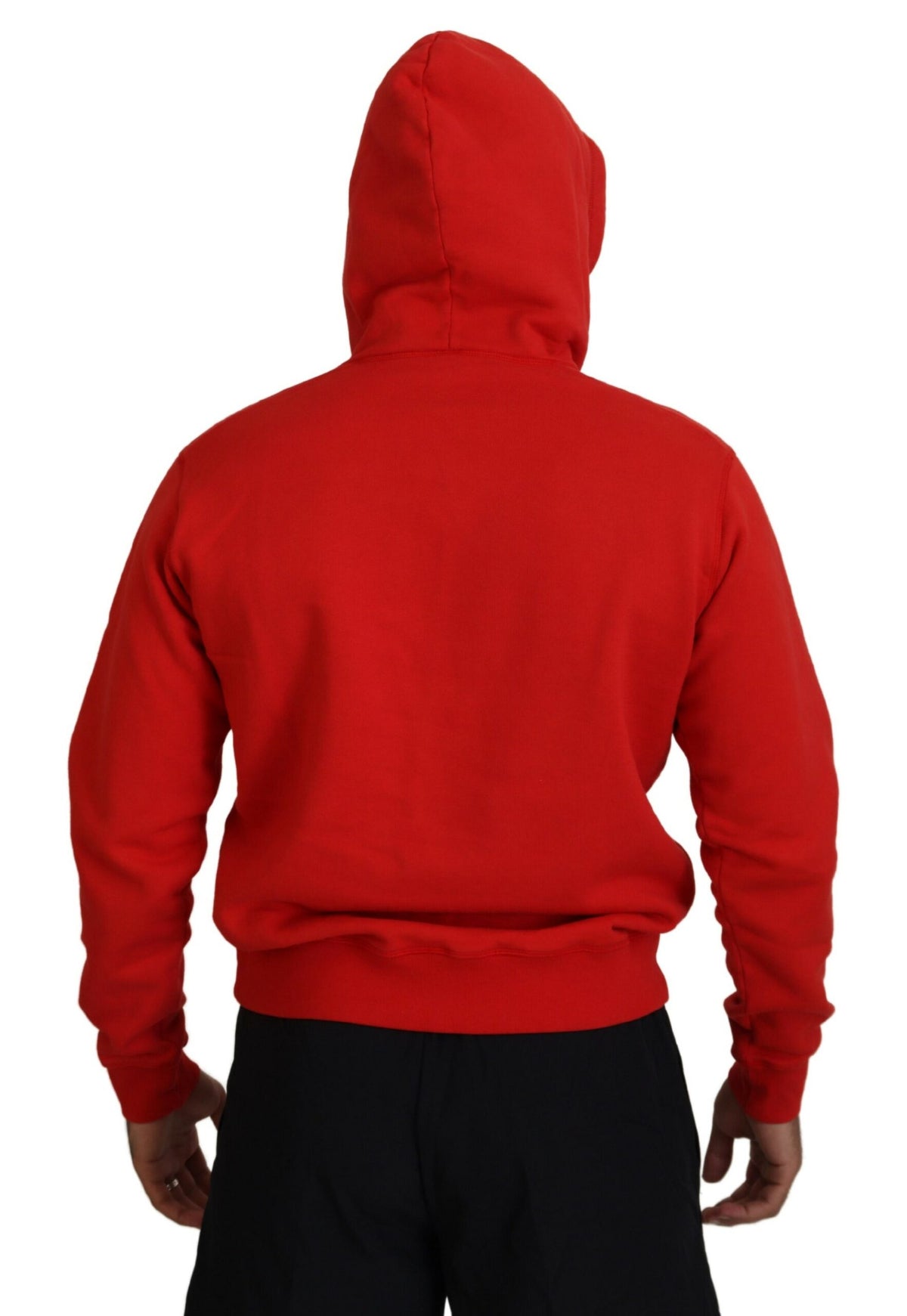 Pull à capuche en coton rouge imprimé pour homme Dsquared²