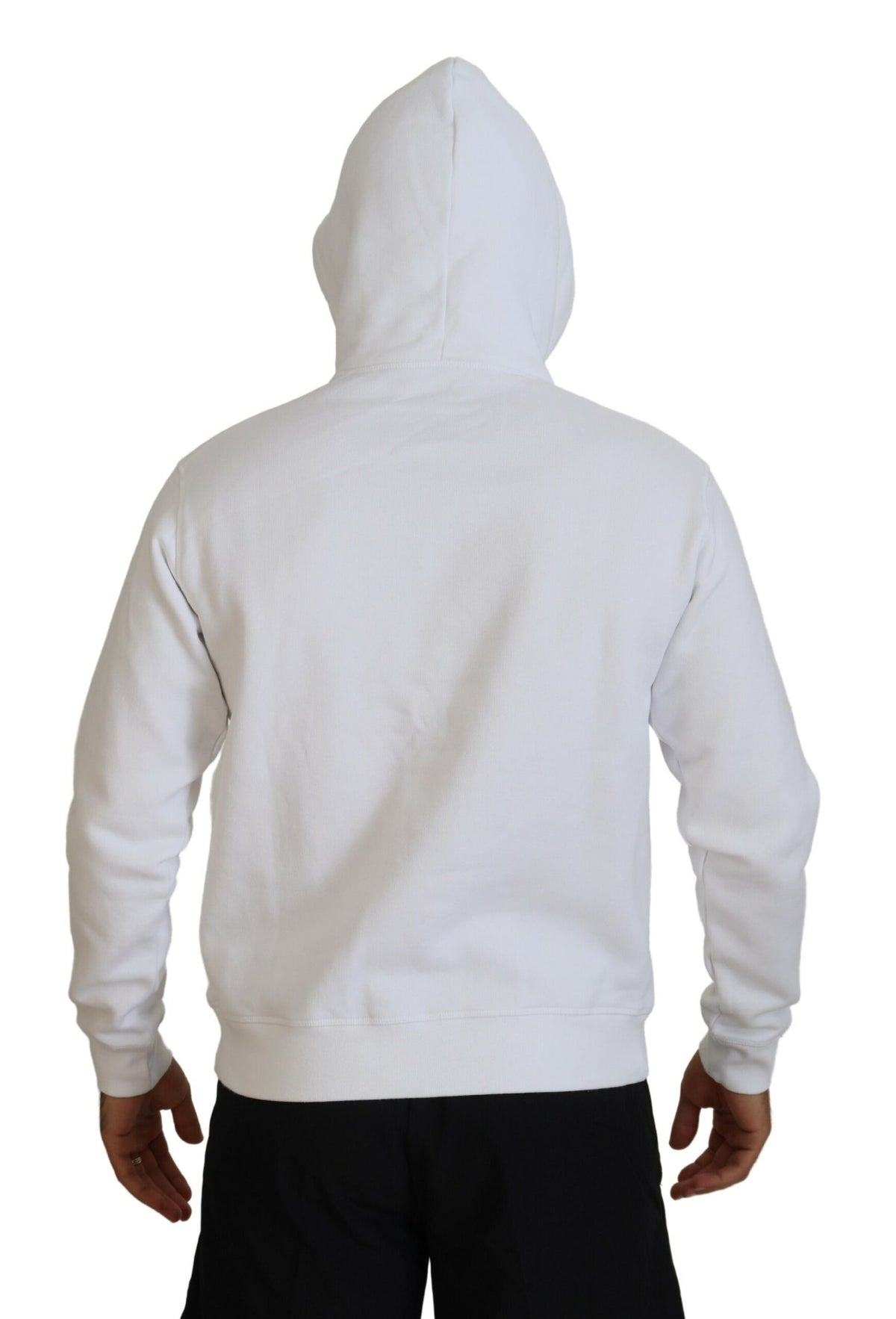 Pull à capuche imprimé en coton blanc Dsquared²