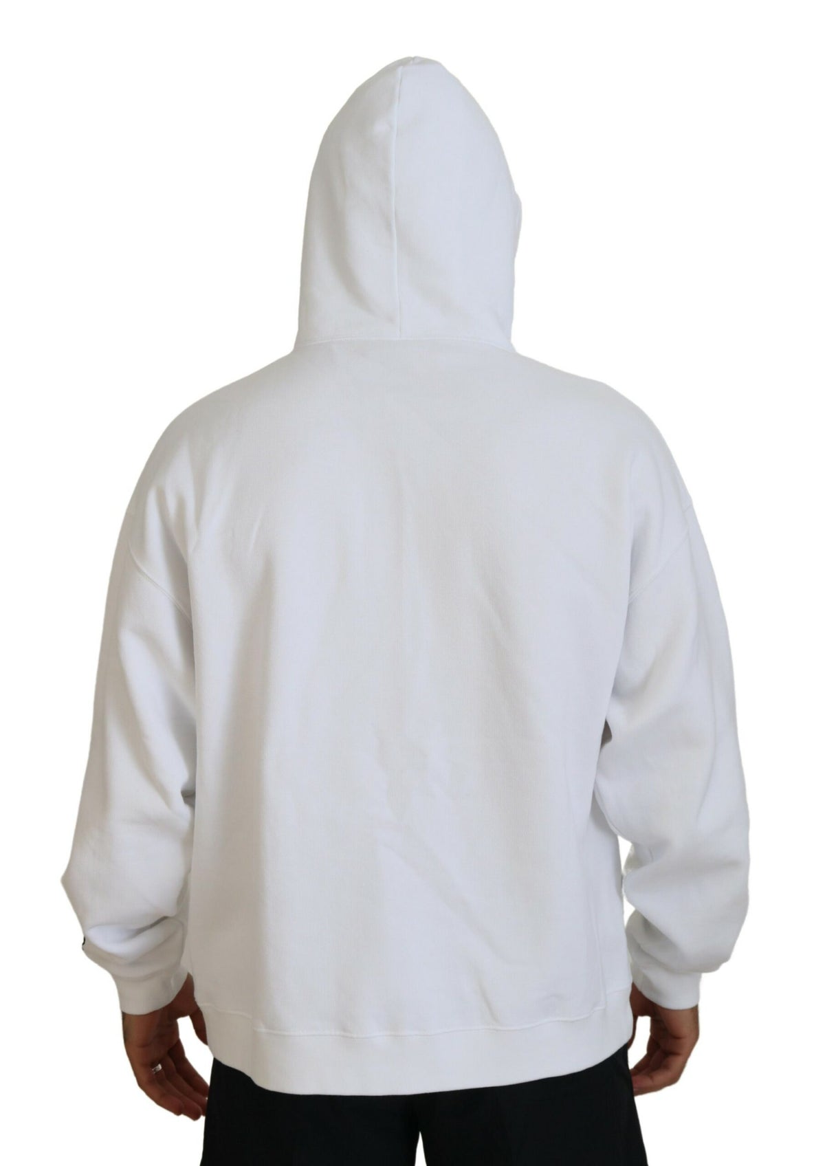 Pull à capuche imprimé en coton blanc Dsquared² pour homme