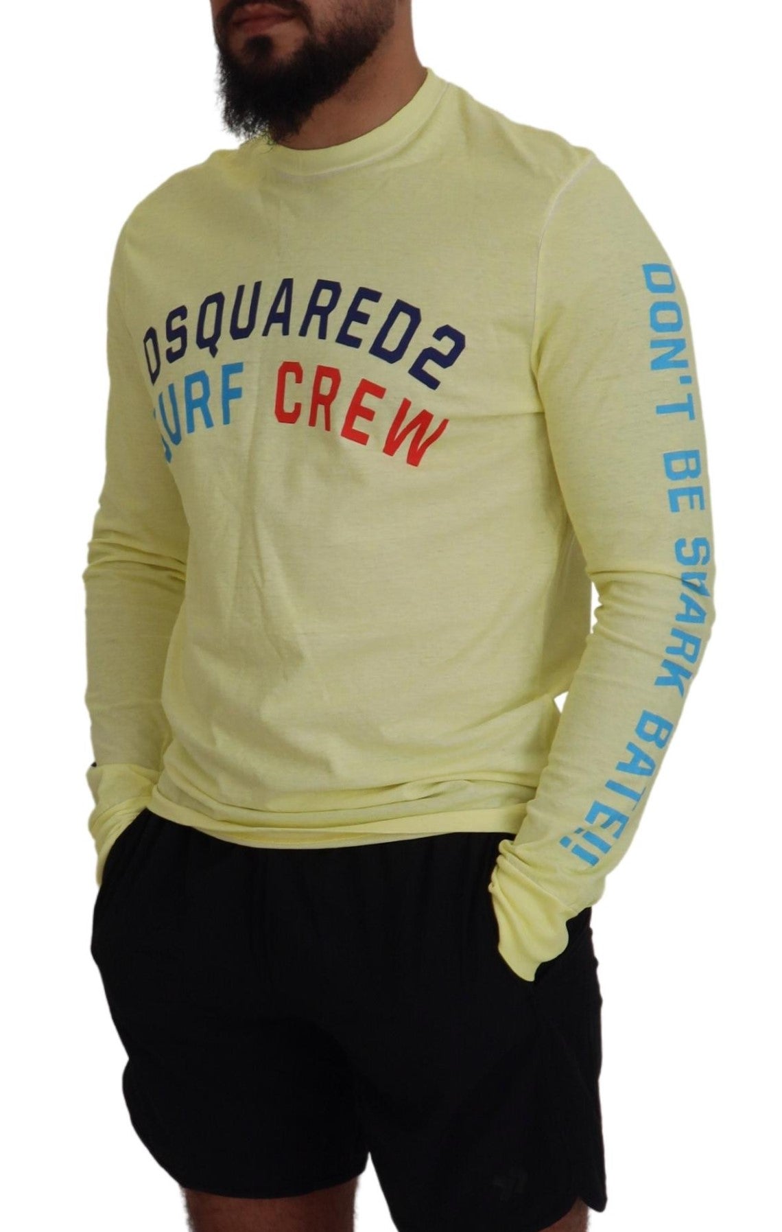 T-shirt à manches longues imprimé coloré jaune Dsquared²