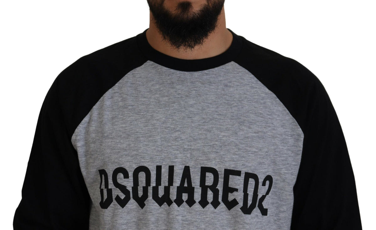 T-shirt ras du cou à manches longues et imprimé bicolore Dsquared²