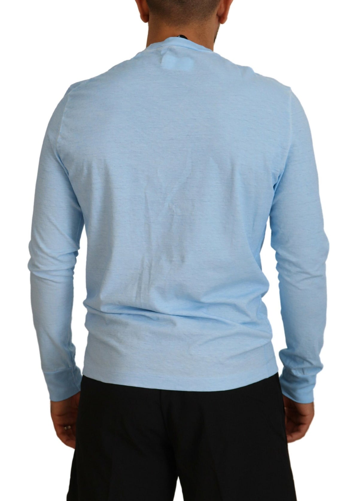 Pull à manches longues imprimé bleu clair Dsquared² pour homme