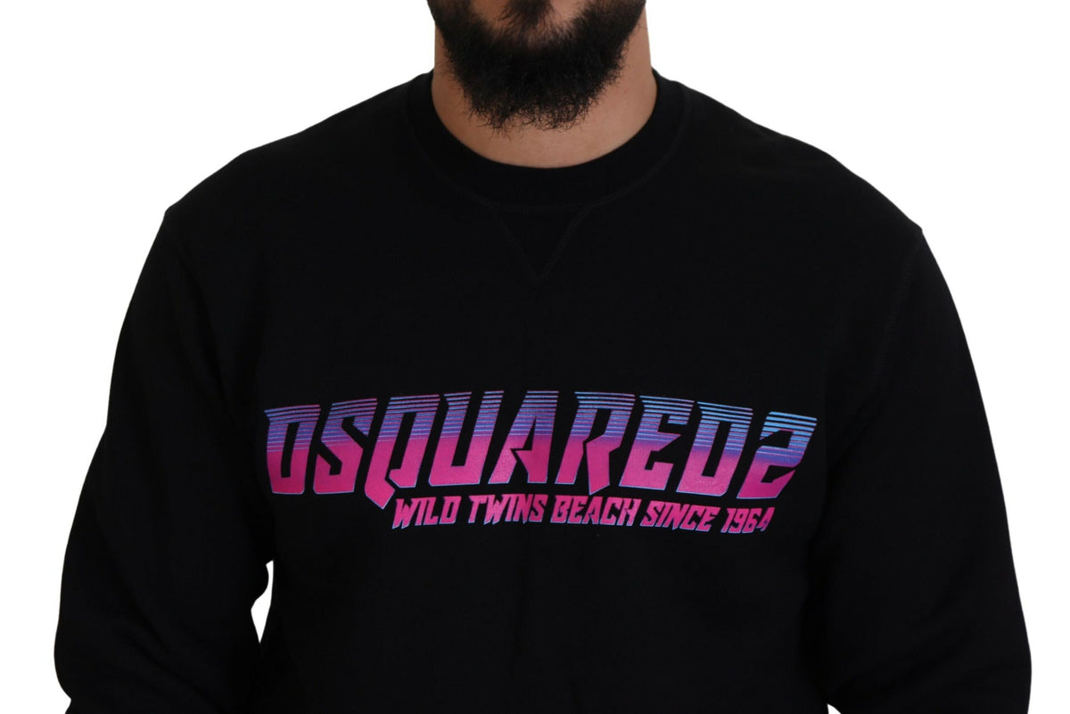 Suéter tipo jersey de manga larga con estampado de logotipo negro de Dsquared² para hombre