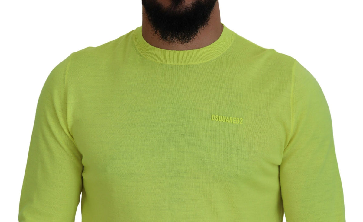 Suéter tipo jersey de manga larga para hombre en color verde amarillo de Dsquared²