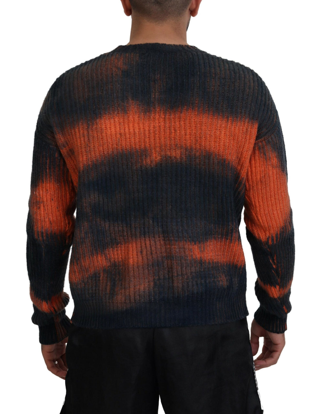 Pull-over en coton noir et orange tie dye Dsquared² pour homme