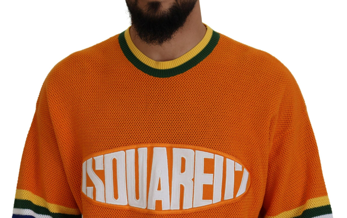 Pull à manches longues imprimé orange Dsquared² pour homme