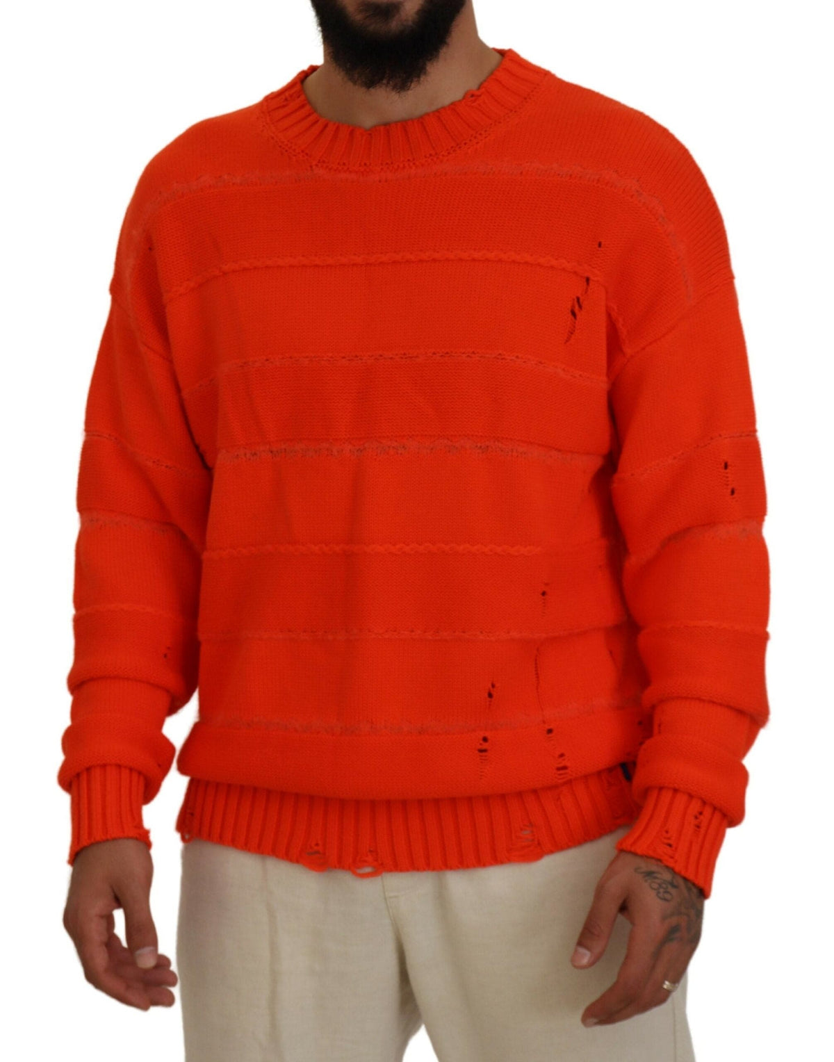 Suéter de manga larga de algodón naranja para hombre de Dsquared²