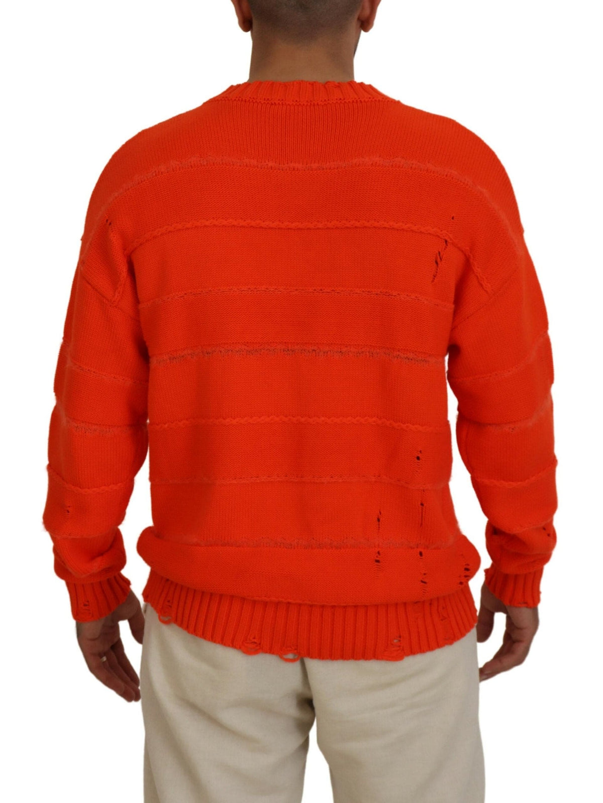 Pull à manches longues en coton orange Dsquared² pour homme