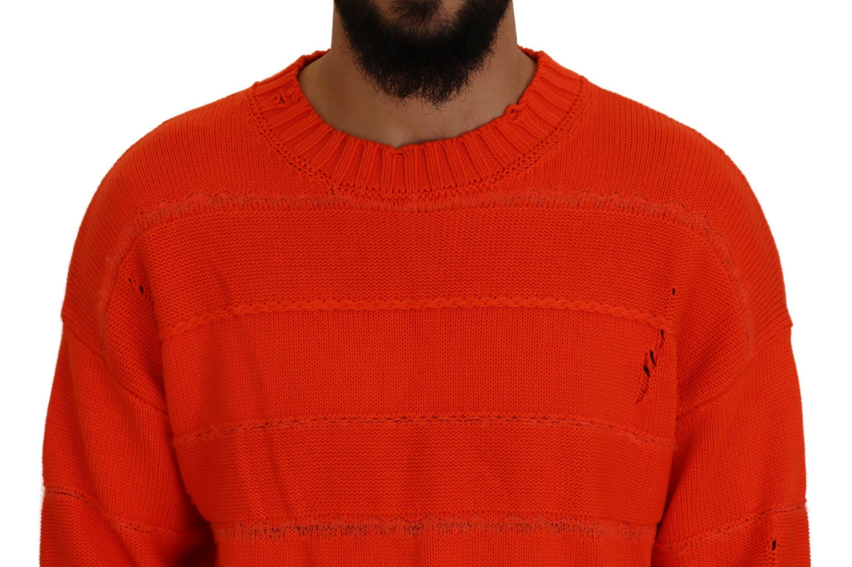 Pull à manches longues en coton orange Dsquared² pour homme