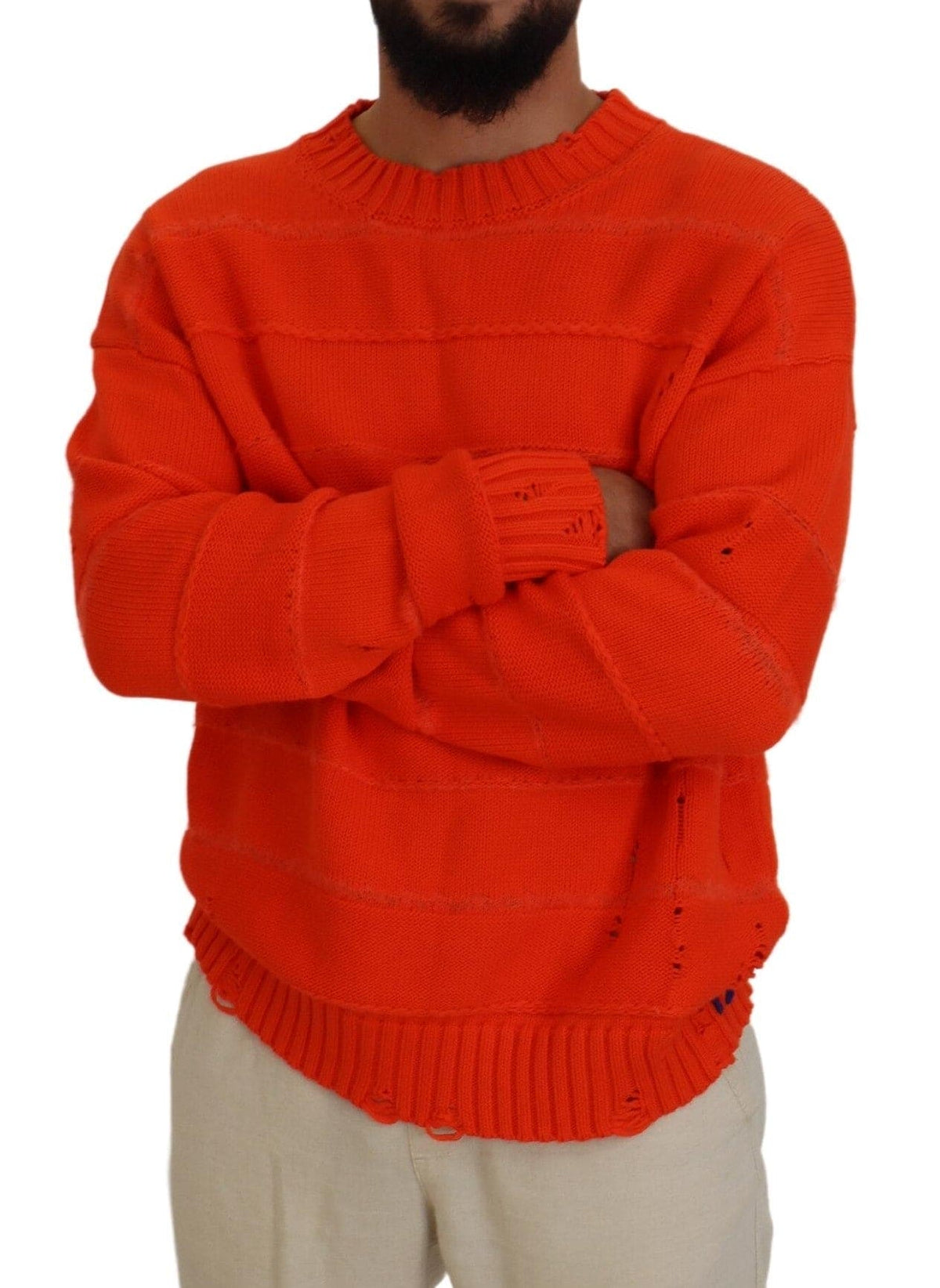 Pull à manches longues en coton orange Dsquared² pour homme