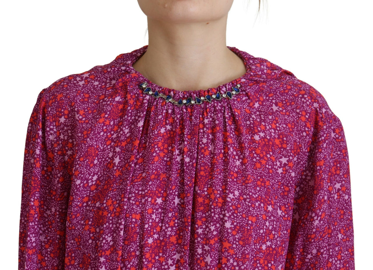 Robe à manches longues ornée d'étoiles fuchsia Dsquared²