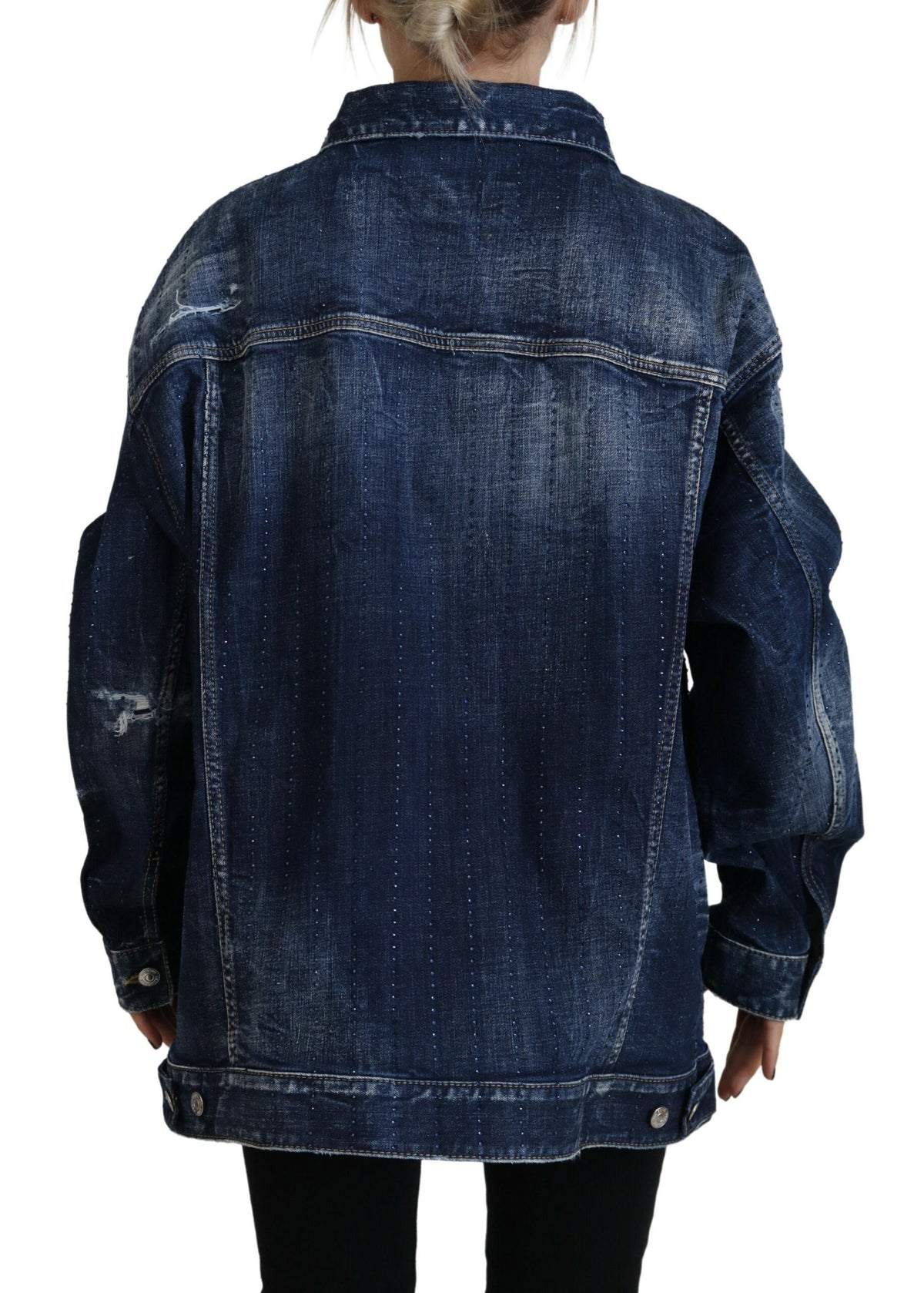 Veste en jean bleu à col vieilli Dsquared²