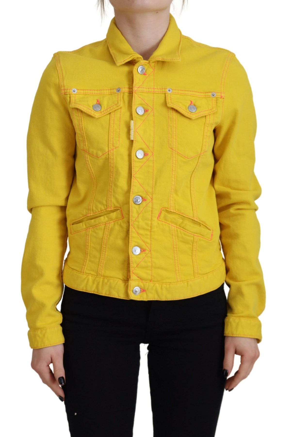 Veste en jean jaune à manches longues et col Dsquared²