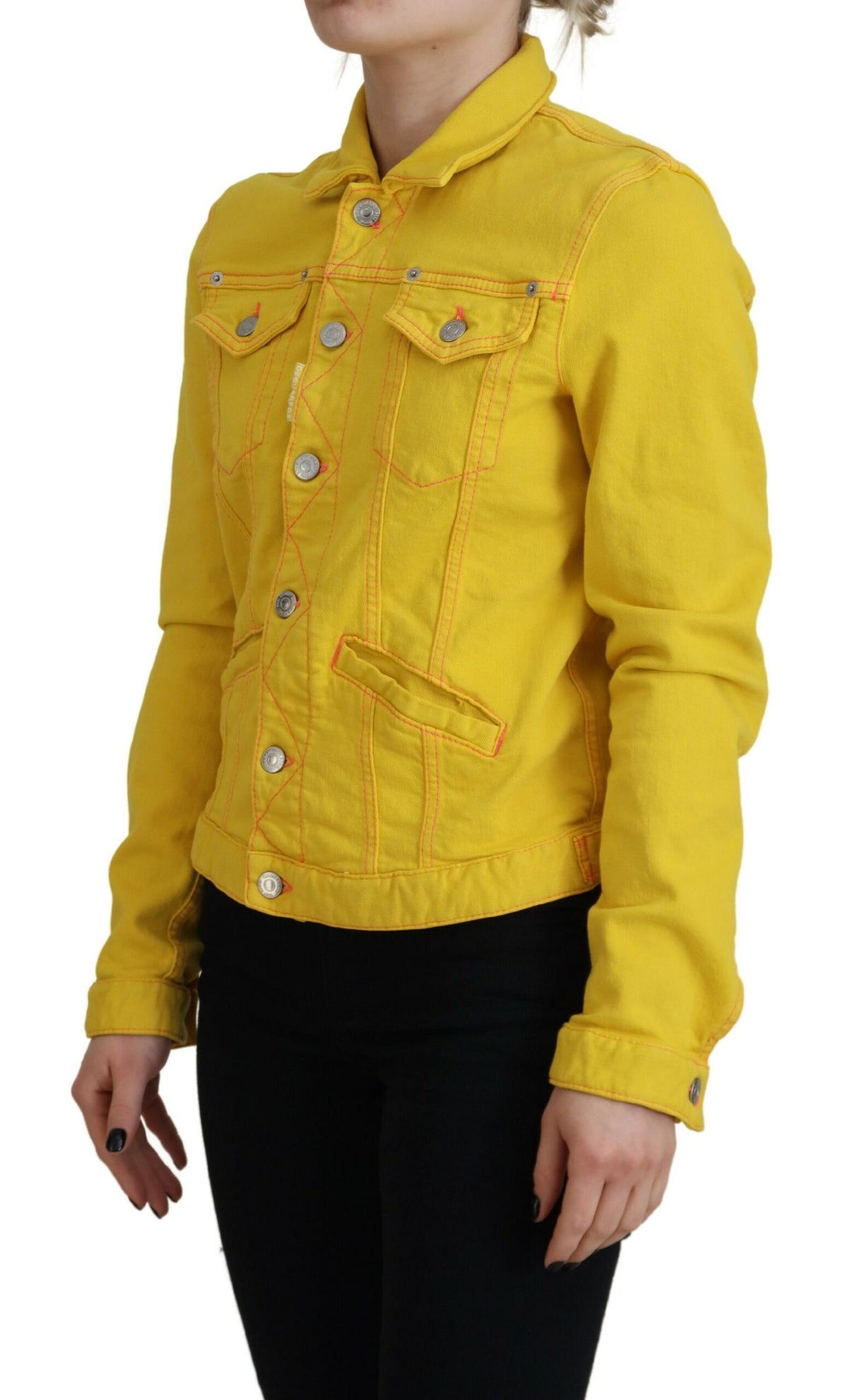 Veste en jean jaune à manches longues et col Dsquared²