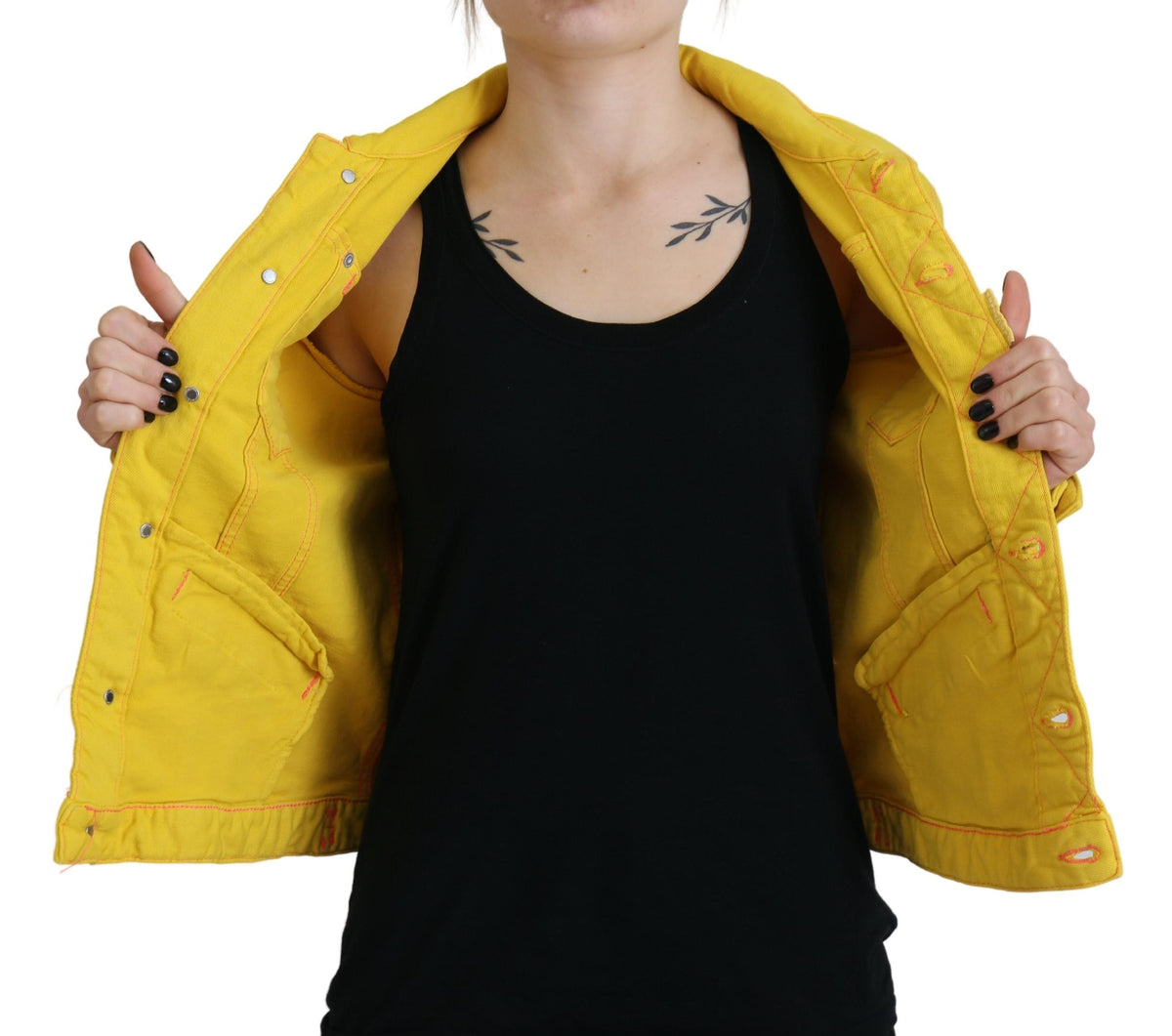 Veste en jean jaune à manches longues et col Dsquared²