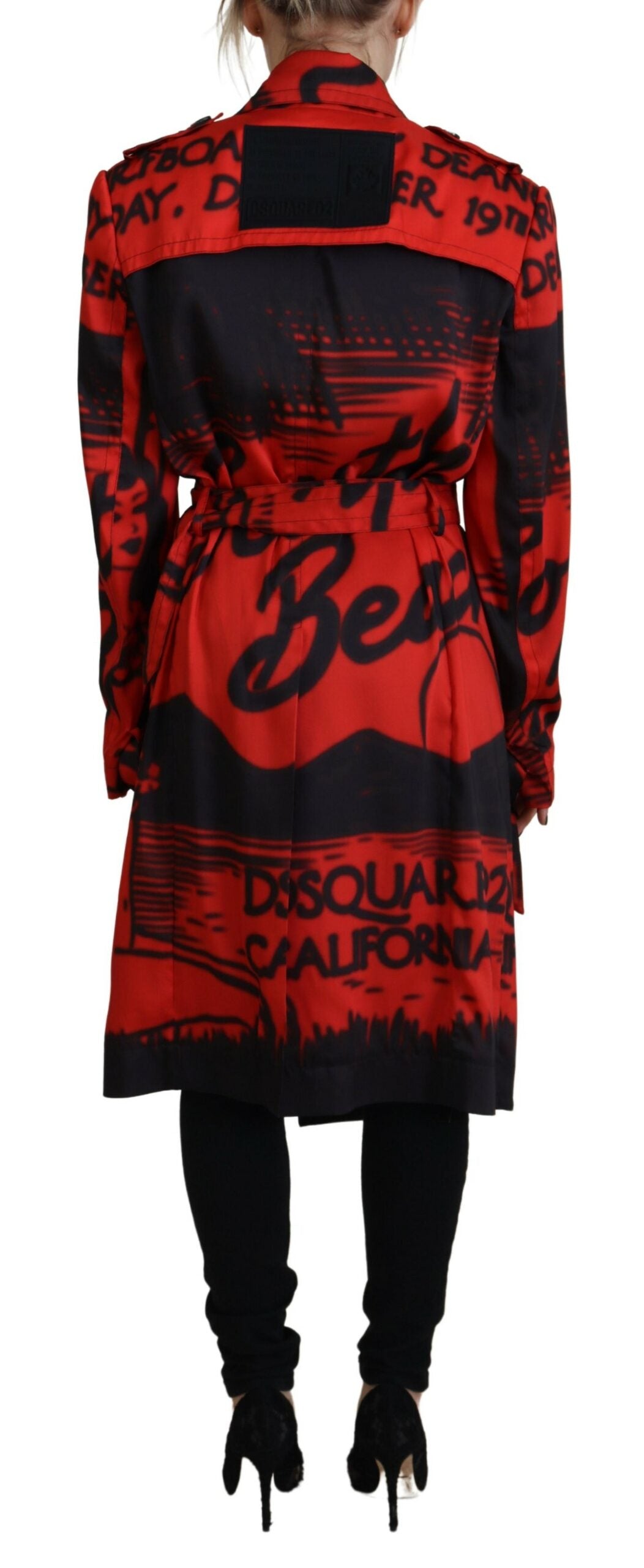 Manteau à col boutonné imprimé rouge Dsquared² Desigual